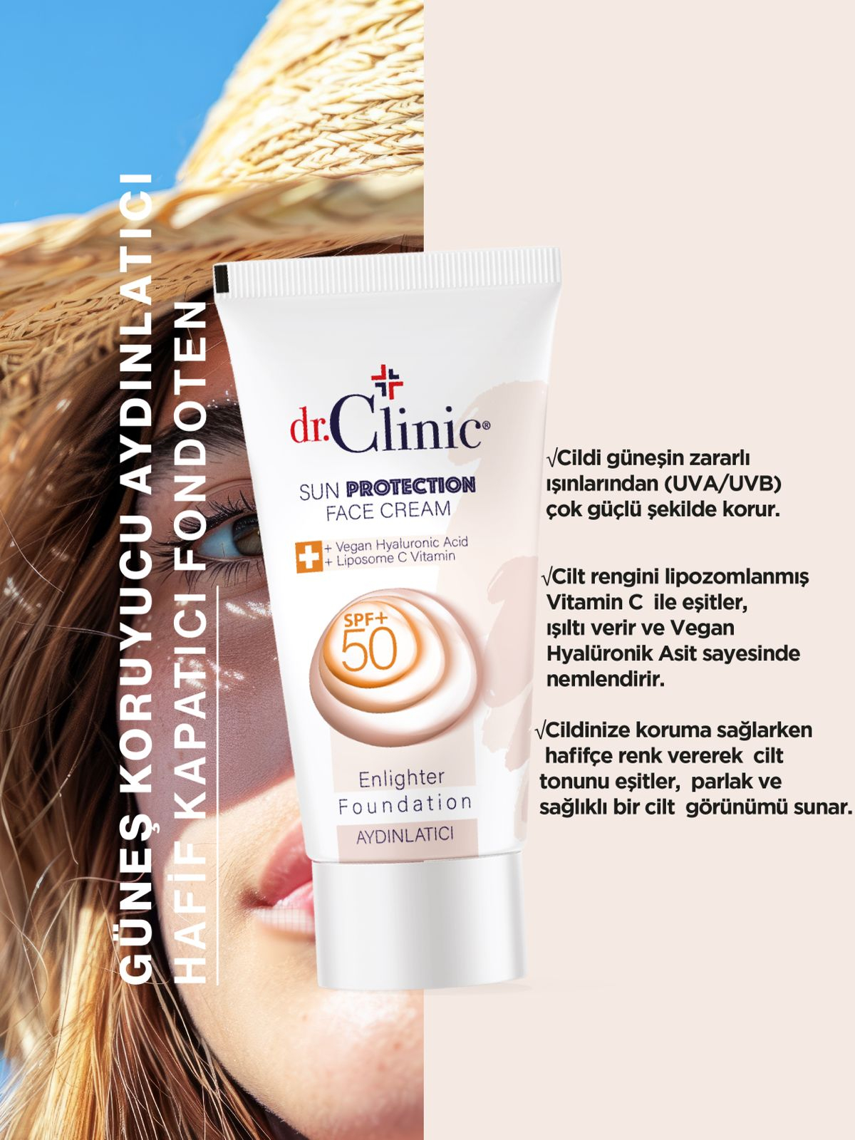 SPF 50+ Aydınlatıcı Güneş Kremi 50 ml